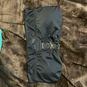 Black, strapless bathing suit top